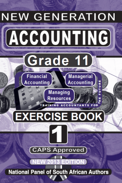 New Generation Accounting Grade 11 Exercise Book